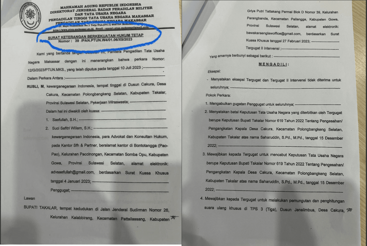 Pemkab Takalar Nonaktifkan Kades Cakura, Ini Penggantinya