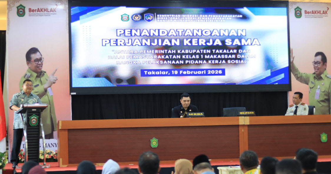 Bupati Takalar dan Kepala Balai Makassar Teken PKS Pidana Kerja Sosial