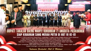 Bupati Daeng Manye Kukuhkan 71 Anggota Paskibraka Takalar