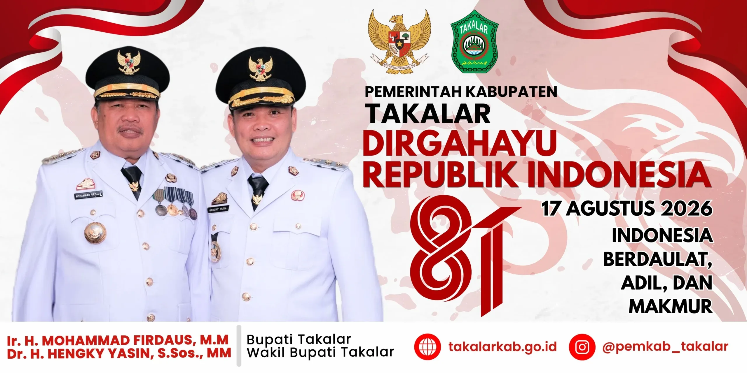 HUT ke-81 RI Bupati dan Wakil Bupati Takalar HUT ke-81 RI Bupati dan Wakil Bupati Takalar