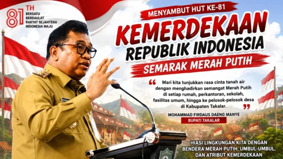 Sambut HUT ke-81 RI, Bupati Takalar Serukan Semarak Merah Putih Hingga Pelosok Sambut HUT ke-81 RI, Bupati Takalar Serukan Semarak Merah Putih Hingga Pelosok
