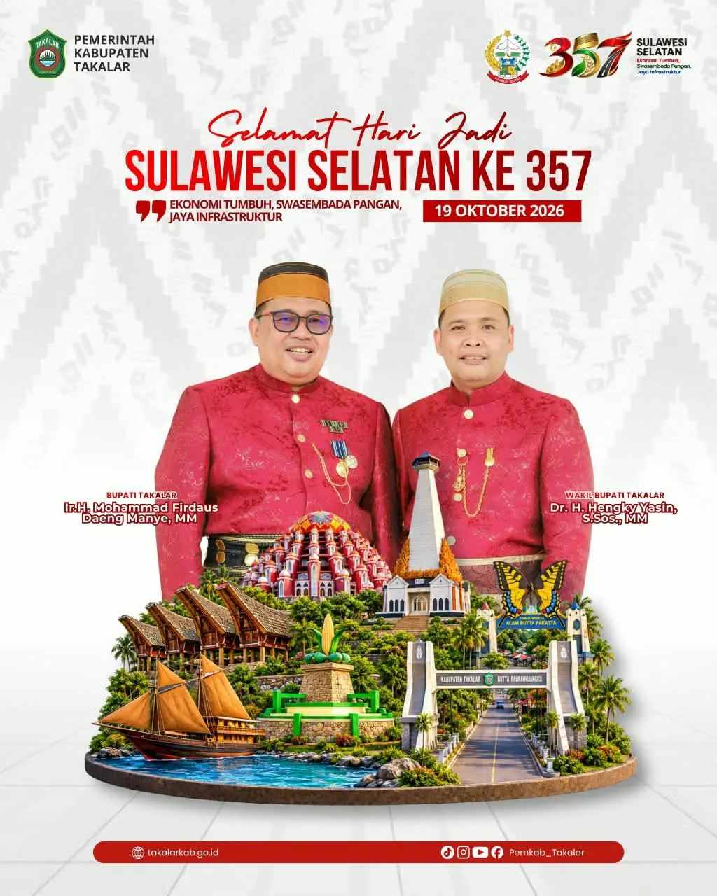 Hut Sulsel ke 357, Bupati dan Wakil Bupati Takalar - Suaraselatan Hut Sulsel ke 357, Bupati dan Wakil Bupati Takalar - Suaraselatan